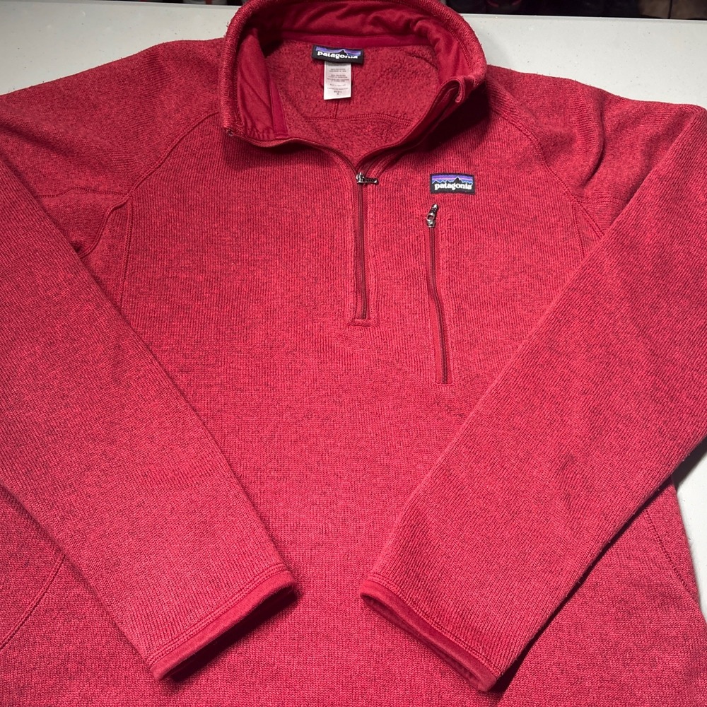 Patagonia Men's Better Sweater 1/4 Zip Fleece Jacket Size M Cherry Red